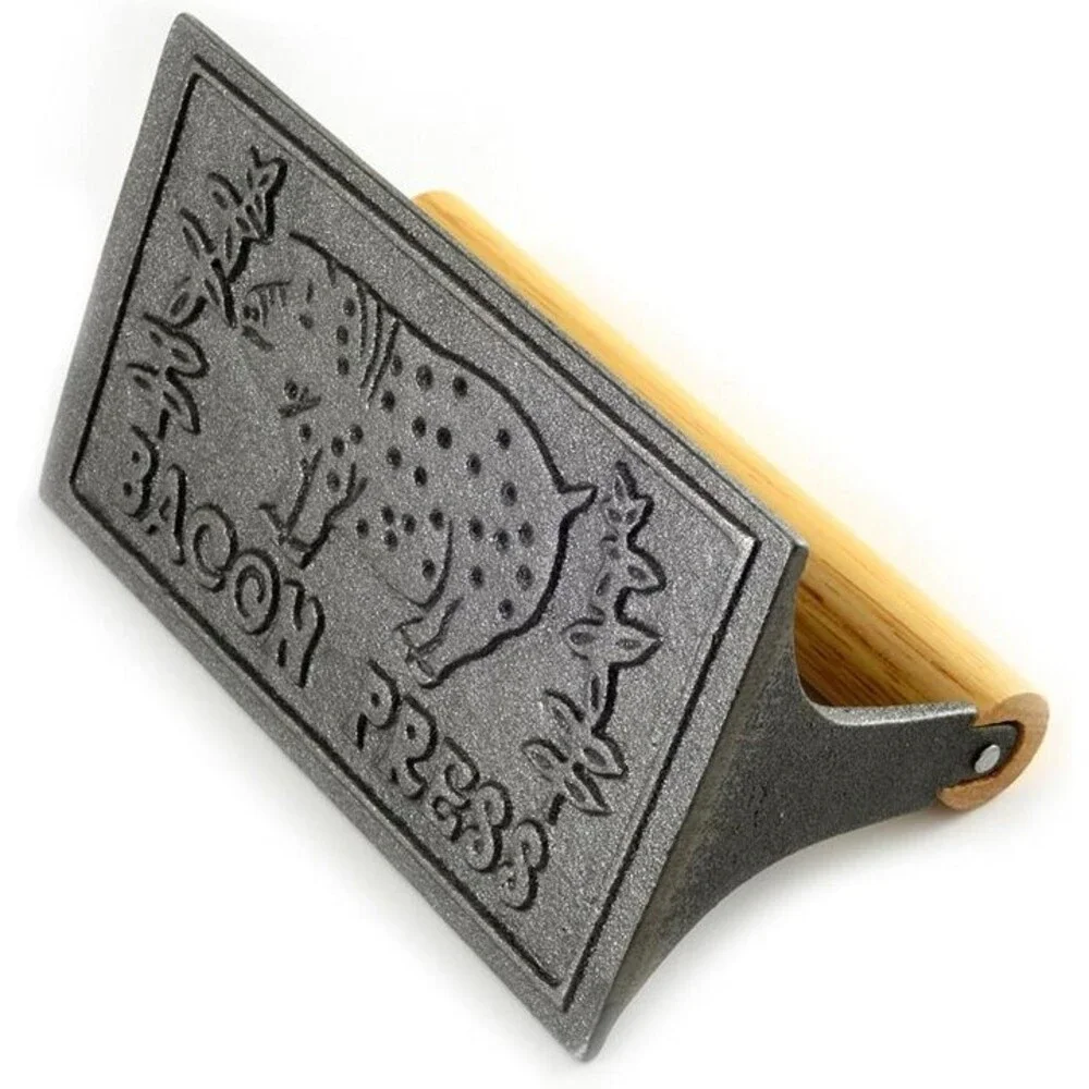 NORPRO Cast Iron Bacon Press with Wood Handle